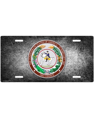 Great Seal of the Confederacy grunge no fade car tag